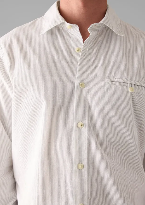 New Jet Pocket Fine Stripe Cotton Shirt Shirts