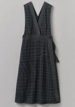 Outlet Kantha Stitched Wrap Pinafore Dress Women Dresses
