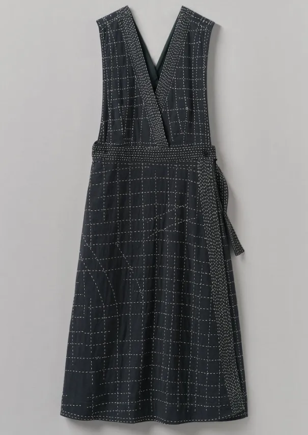 Outlet Kantha Stitched Wrap Pinafore Dress Women Dresses