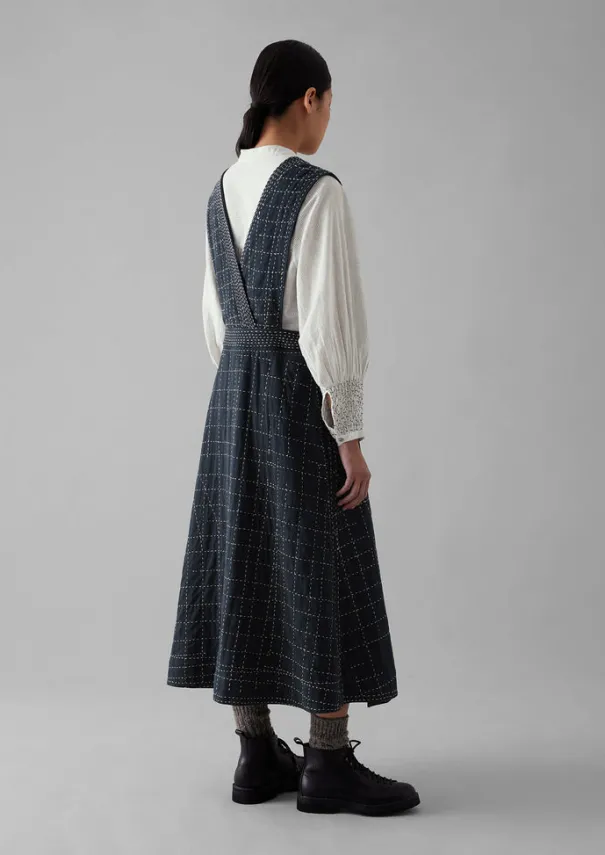 Outlet Kantha Stitched Wrap Pinafore Dress Women Dresses