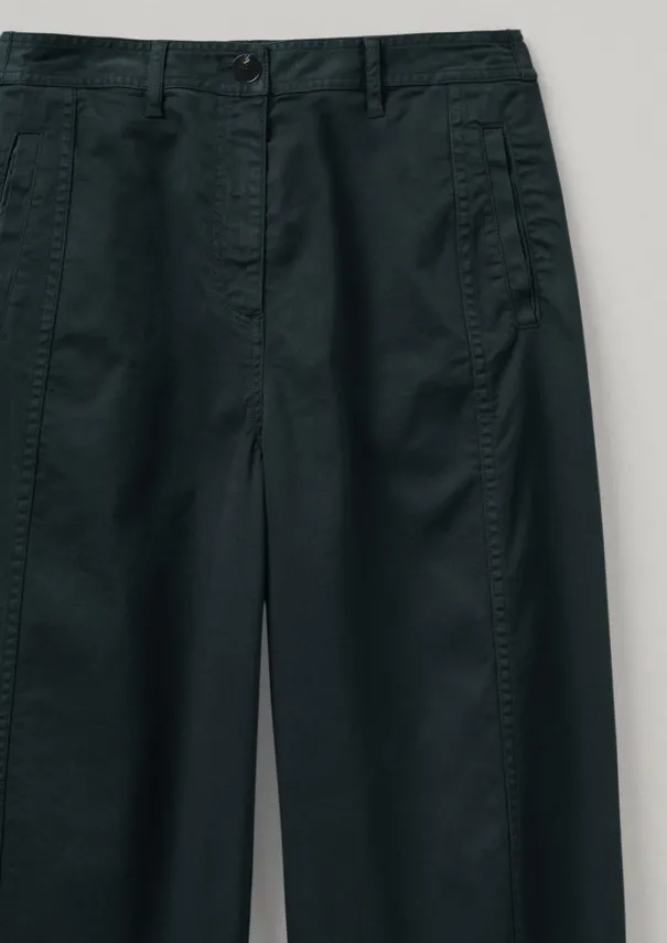 Sale Kathe Flat Front Cotton Twill Trousers Women Trousers