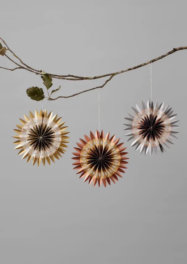 Outlet Large Dip Dyed Lokta Paper Rosette Set Christmas Decorations