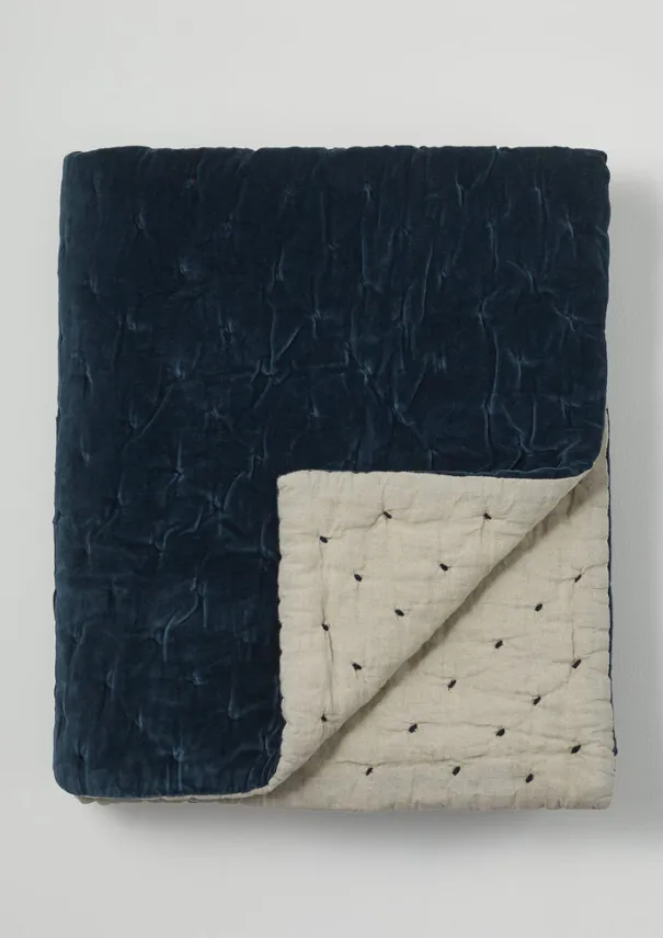 Online Large Hand Quilted Velvet Throw Textiles|Blankets & Throws