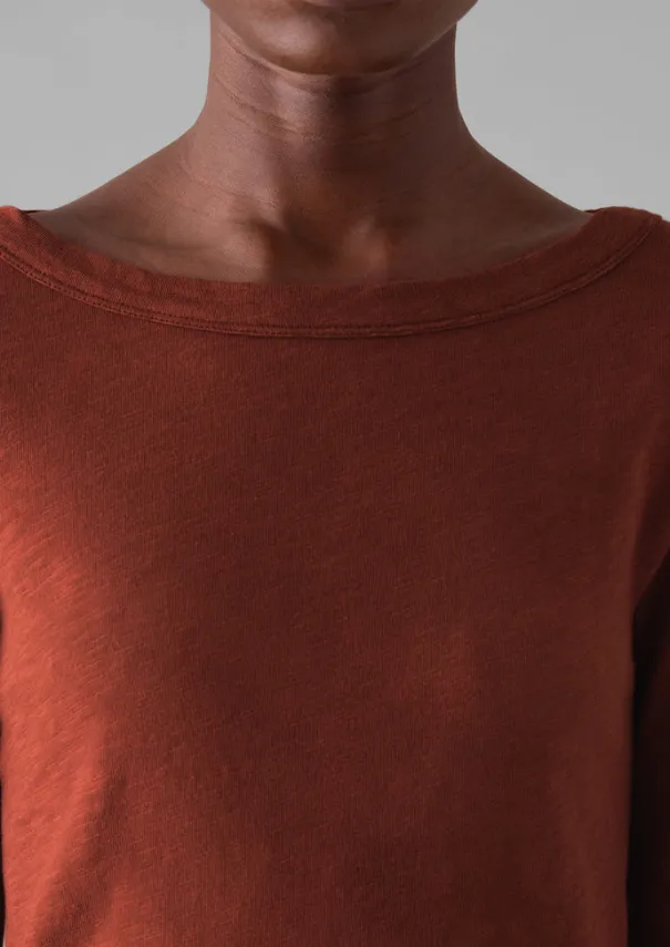 Sale Lia Garment Dyed Boat Neck Tee Women Jersey|Tops & Tees