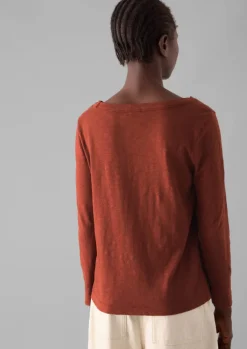 Sale Lia Garment Dyed Boat Neck Tee Women Jersey|Tops & Tees