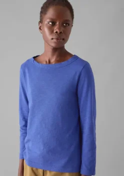 New Lia Garment Dyed Boat Neck Tee Women Jersey|Tops & Tees