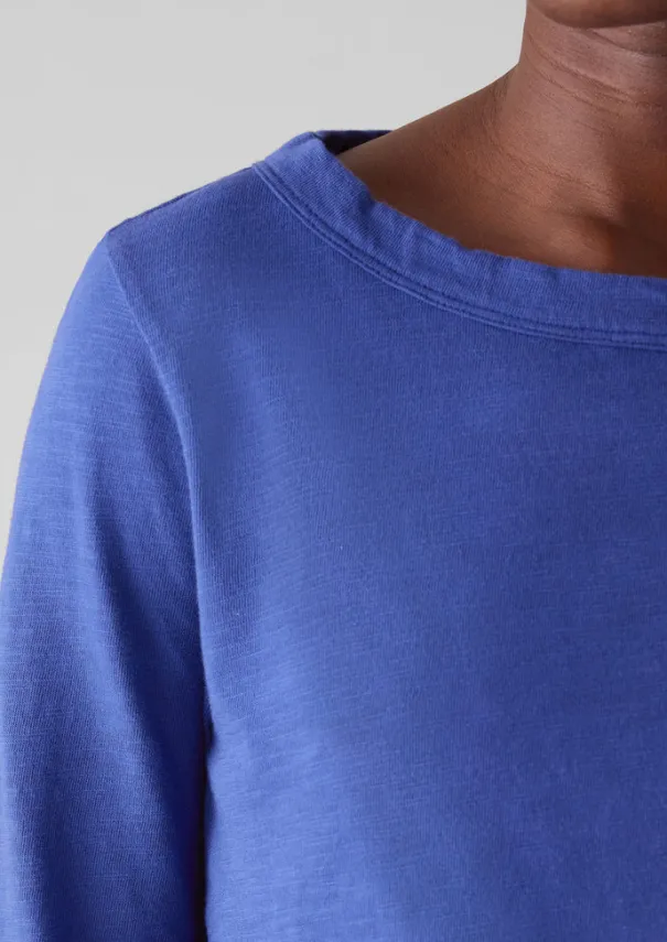 New Lia Garment Dyed Boat Neck Tee Women Jersey|Tops & Tees