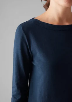 New Lia Garment Dyed Boat Neck Tee Women Jersey|Tops & Tees