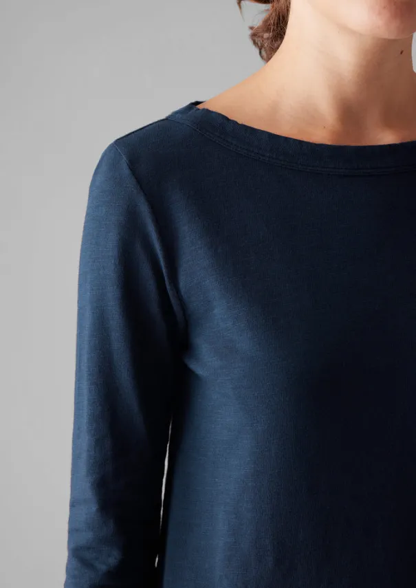 New Lia Garment Dyed Boat Neck Tee Women Jersey|Tops & Tees