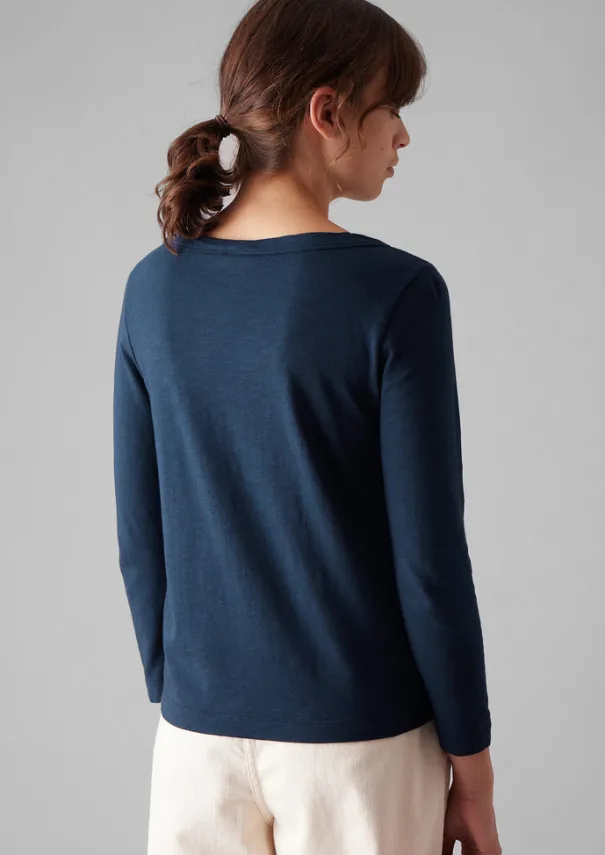 New Lia Garment Dyed Boat Neck Tee Women Jersey|Tops & Tees