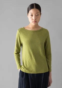 Online Lia Garment Dyed Boat Neck Tee Women Jersey|Tops & Tees