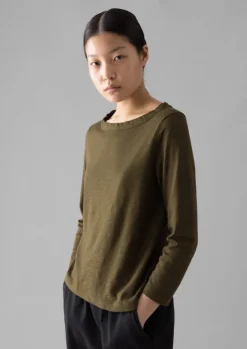 Hot Lia Garment Dyed Boat Neck Tee Women Jersey|Tops & Tees