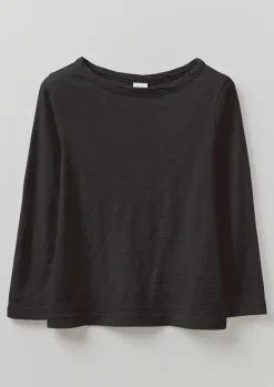 Best Lia Garment Dyed Boat Neck Tee Women Jersey|Tops & Tees