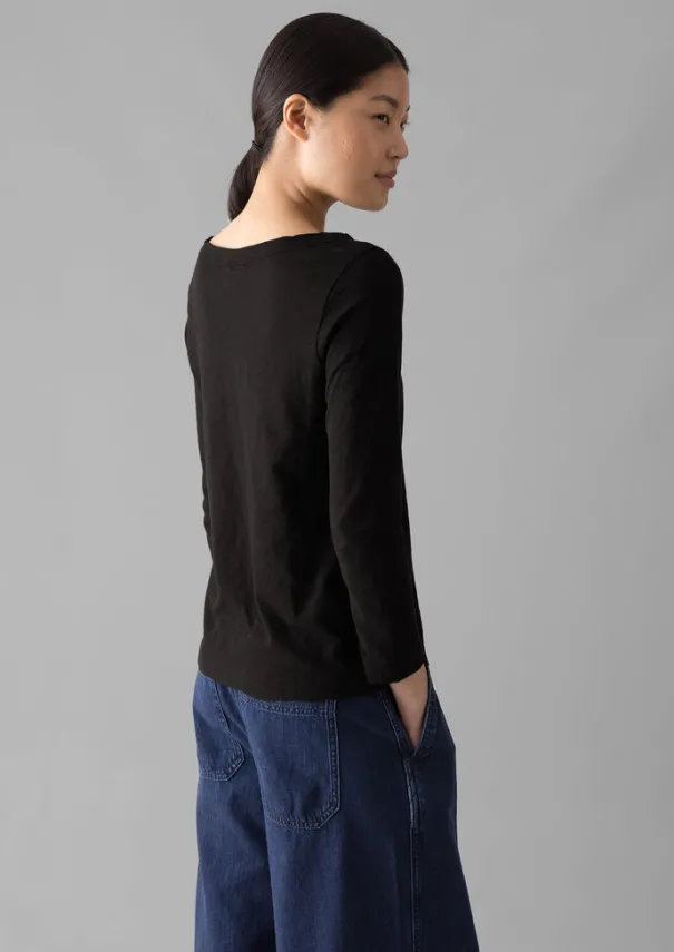 Best Lia Garment Dyed Boat Neck Tee Women Jersey|Tops & Tees