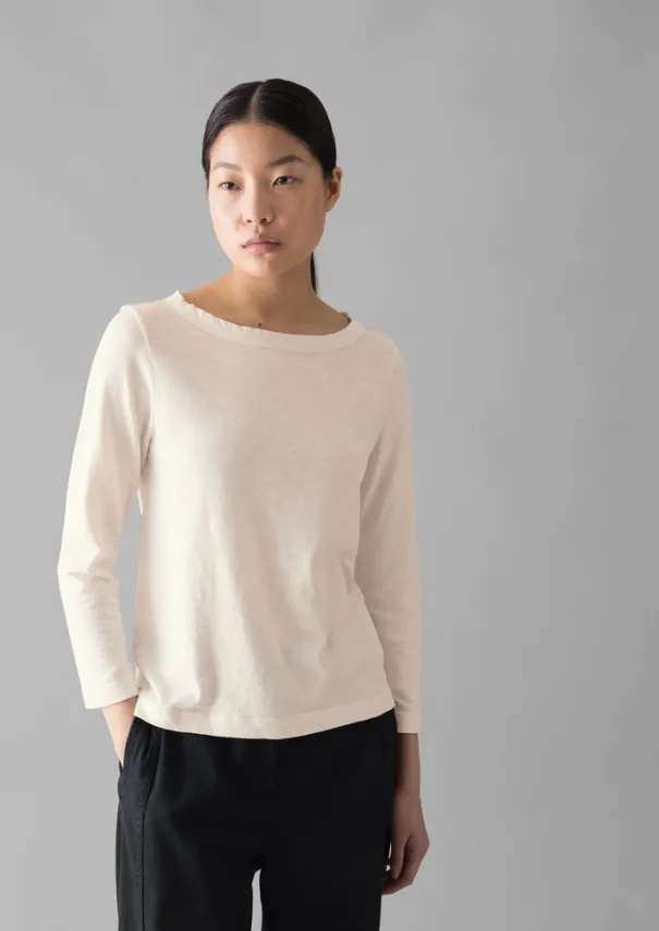 Sale Lia Garment Dyed Boat Neck Tee Women Jersey|Tops & Tees
