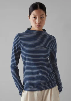 Clearance Light Stripe Cotton Slub Tee Women Jersey|Tops & Tees
