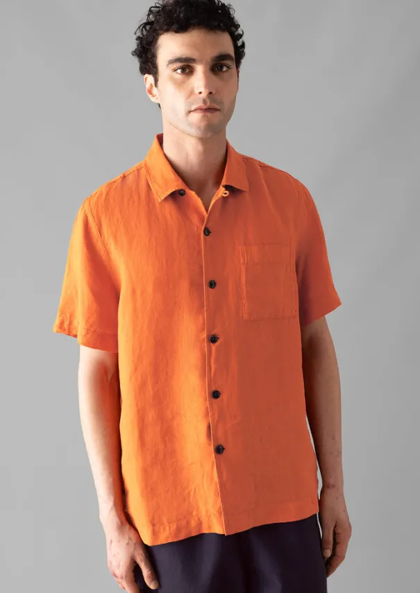 Sale Linen Short Sleeve Shirt Linen|Shirts