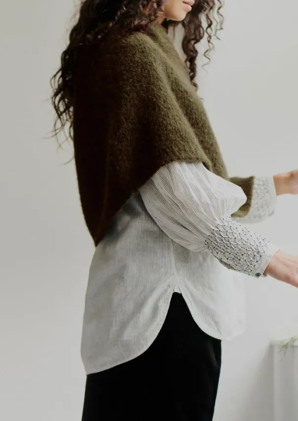 Clearance Lofty Alpaca Blend Knitted Poncho Women Hats, Scarves & Gloves|Knitwear