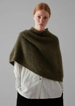 Clearance Lofty Alpaca Blend Knitted Poncho Women Hats, Scarves & Gloves|Knitwear