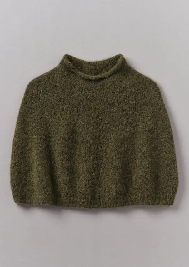 Clearance Lofty Alpaca Blend Knitted Poncho Women Hats, Scarves & Gloves|Knitwear
