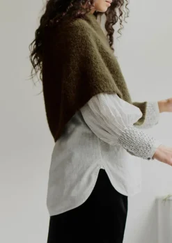Clearance Lofty Alpaca Blend Knitted Poncho Women Hats, Scarves & Gloves|Knitwear