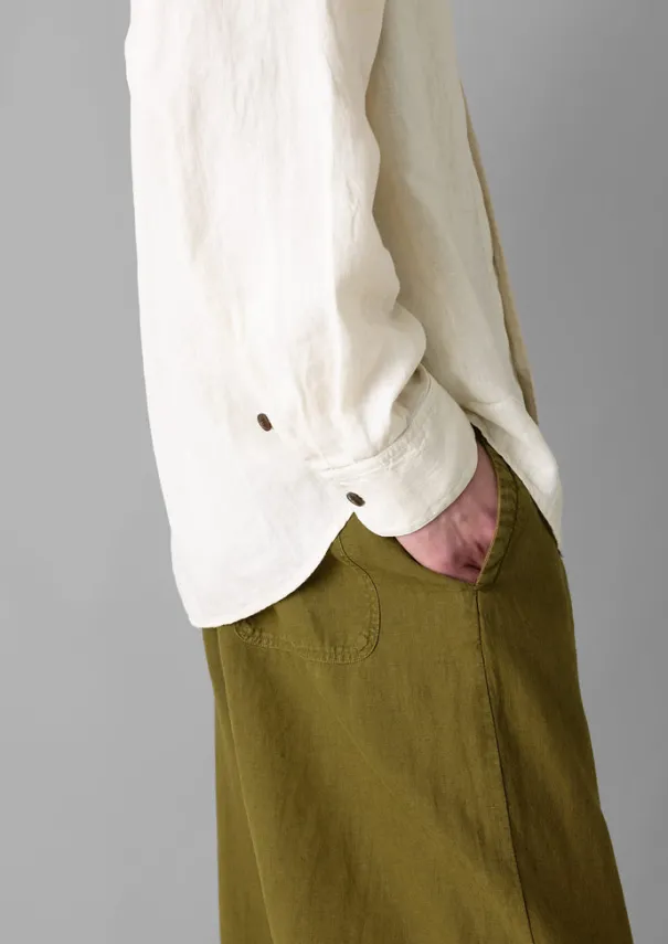 Online Loop Button Linen Shirt Linen|Shirts