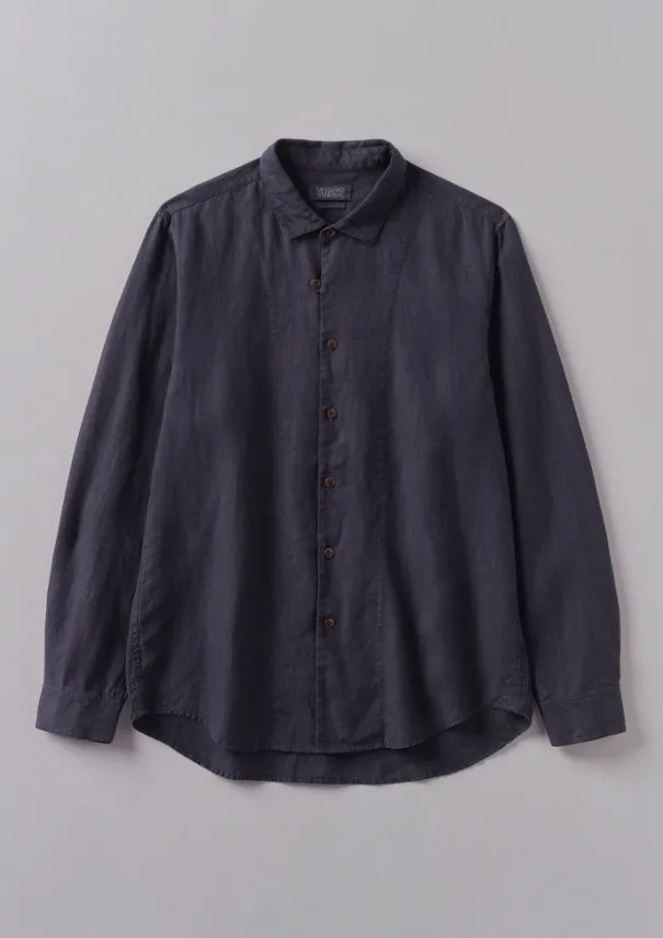 Discount Loop Button Linen Shirt Shirts