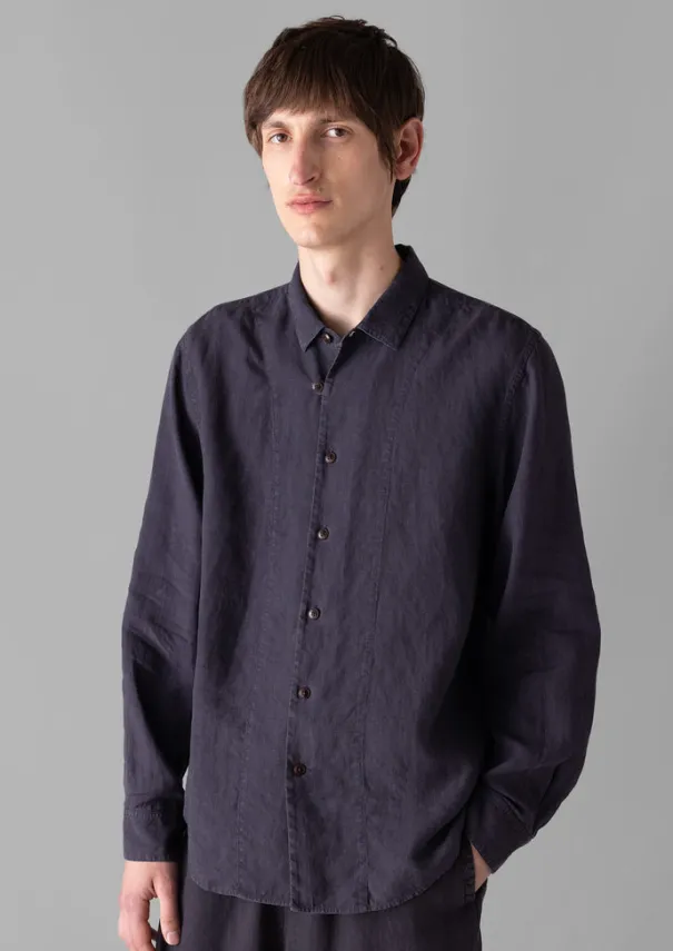 Discount Loop Button Linen Shirt Shirts