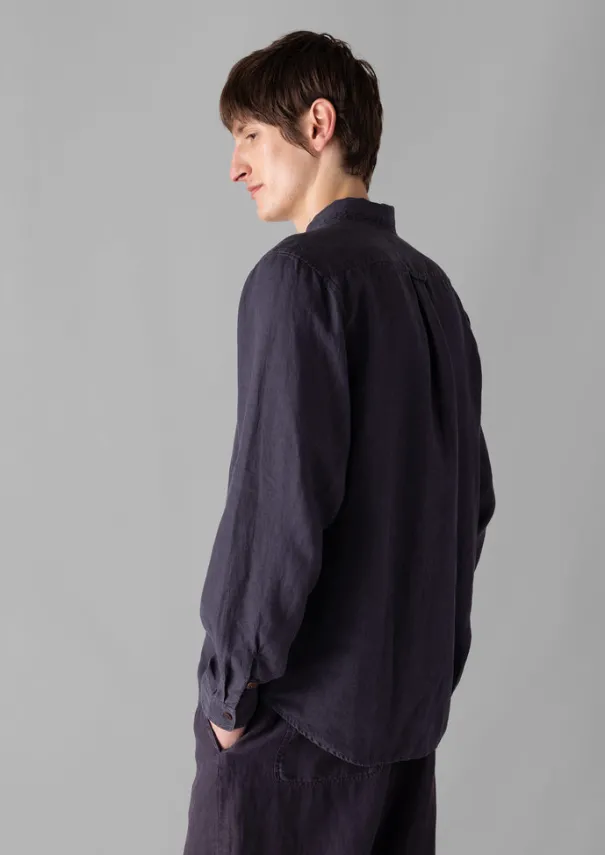 Discount Loop Button Linen Shirt Shirts