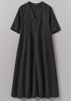 Hot Lyocell Linen Herringbone Panel Dress Women Linen|Dresses