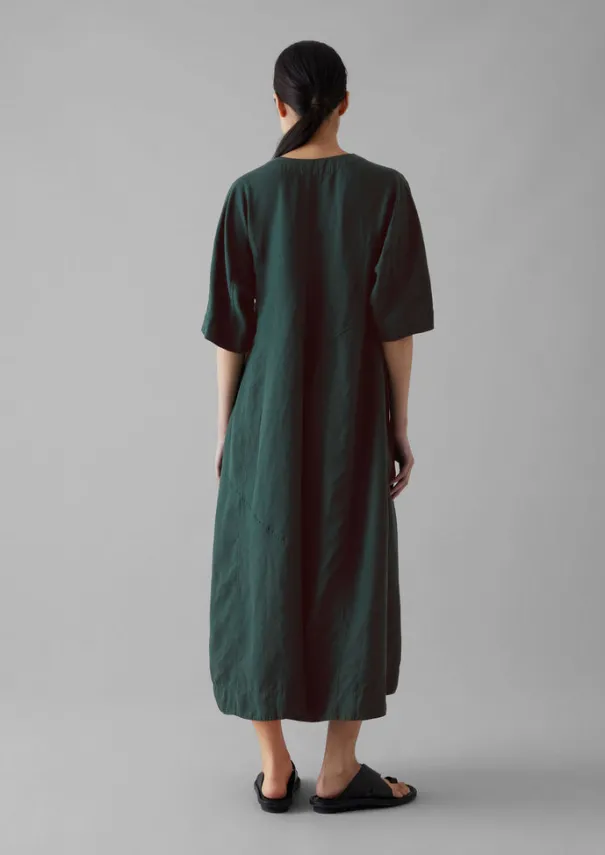 Clearance Lyocell Linen Herringbone Panel Dress Women Linen|Dresses