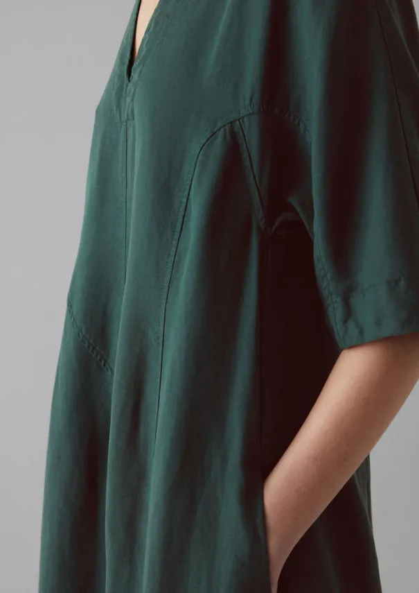 Clearance Lyocell Linen Herringbone Panel Dress Women Linen|Dresses