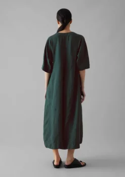 Clearance Lyocell Linen Herringbone Panel Dress Women Linen|Dresses