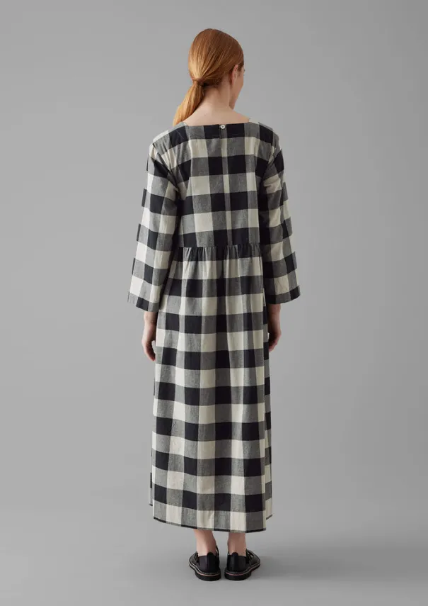 Best Macro Gingham Cotton Cashmere Dress Women Cashmere|Loungewear