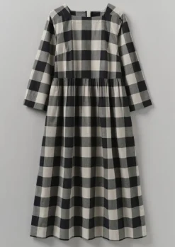 Best Macro Gingham Cotton Cashmere Dress Women Cashmere|Loungewear