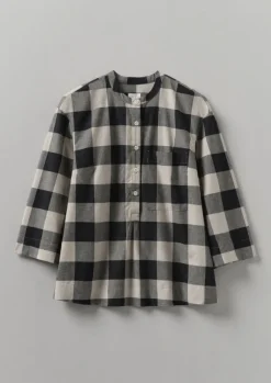 Clearance Macro Gingham Cotton Cashmere Shirt Women Cashmere|Loungewear