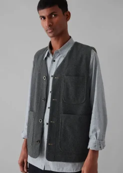 New Melton Wool Blend Gilet Coats & Jackets|Knitwear