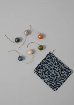 Online Mini Hand Marbled Bauble Set Christmas Decorations