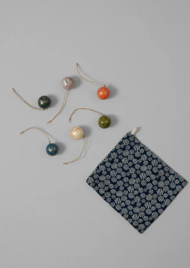Online Mini Hand Marbled Bauble Set Christmas Decorations