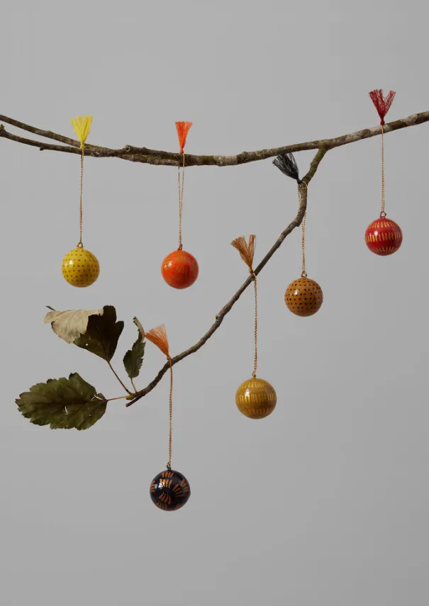 Clearance Mini Hand Painted Bauble Set Christmas Decorations