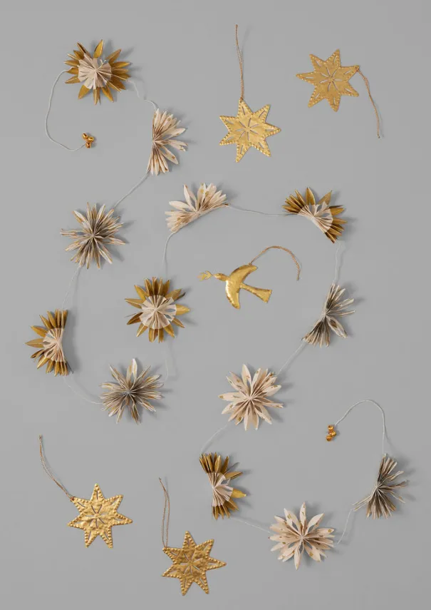 Mini Palm Lokta Paper Garland Christmas Decorations