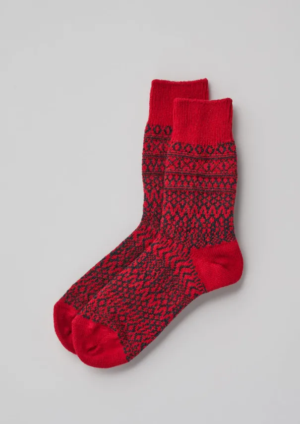 Nishiguchi Kutsushita Wool Jacquard Oslo Socks Socks