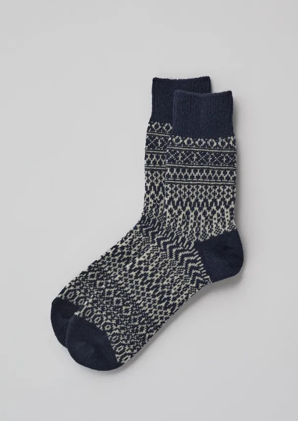 Best Nishiguchi Kutsushita Wool Jacquard Oslo Socks Socks