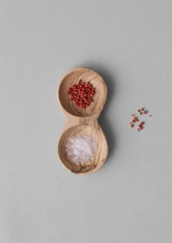 Sale Olive Wood Seasoning Pinch Pot Tableware
