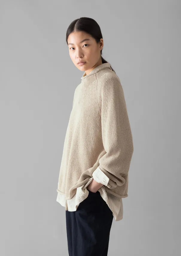 New Organic Cotton Linen Easy Sweater Women Linen|Jersey