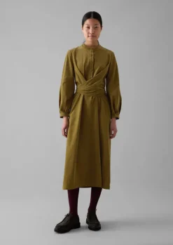 Hot Organic Needlecord Wrap Dress Women Cord|Dresses