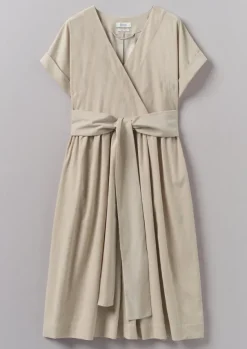 New Organic Needlecord Wrap Front Dress Women Cord|Dresses
