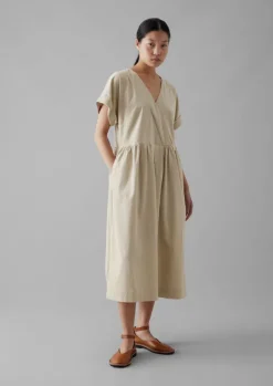 New Organic Needlecord Wrap Front Dress Women Cord|Dresses