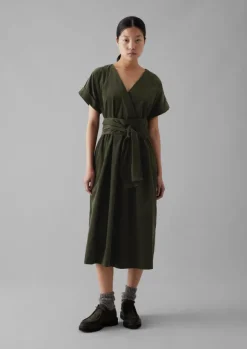 Outlet Organic Needlecord Wrap Front Dress Women Cord|Dresses