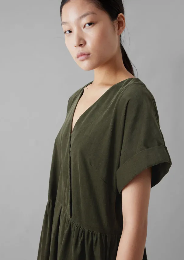 Outlet Organic Needlecord Wrap Front Dress Women Cord|Dresses